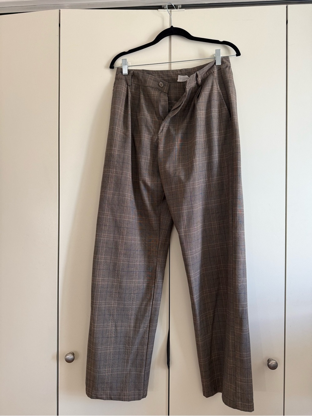 Boston Boutique (Bobbles & Lace) Plaid Straight-Leg Dress Pants - Brown